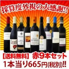 【送料無料】厳選赤ワイン9本セット！