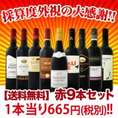 【送料無料】厳選赤ワイン9本セット！！