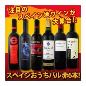 【送料無料】スペイン全土の地ワイン満喫！スペインおうちバル赤ワイン6本セット！