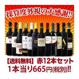 【送料無料】厳選赤ワイン12本セット
