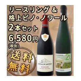 【送料無料】表示在庫限り！人気高貴品種が夢の競演★格上リースリング＆ピノ・ノワール2本セット！