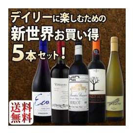 【送料無料】京橋ワイン厳選!デイリーに楽しむための新世界セット！お買い得5本セット！