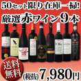 【送料無料】50セット限り★端数在庫一掃★赤ワイン9本セット!!