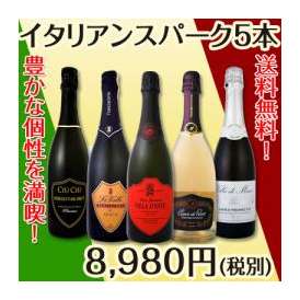 【送料無料】バラエティ豊かな個性を満喫★イタリアンスパーク5本セット