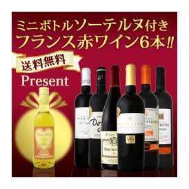 【送料無料】★超お値打ち★100セット限り≪ミニボトルソーテルヌ付き≫フランス赤ワイン6本セット!!