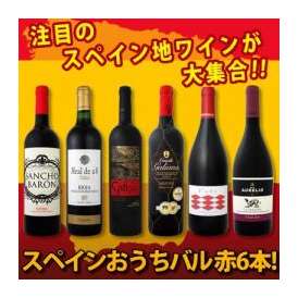 【送料無料】スペイン全土の地ワイン満喫!! スペインおうちバル赤ワイン6本セット!!