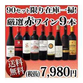 【送料無料】90セット限り★端数在庫一掃★赤ワイン9本セット!!