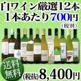 【送料無料】1本あたり700円(税別)！採算度外視の大感謝！厳選白ワイン12本セット