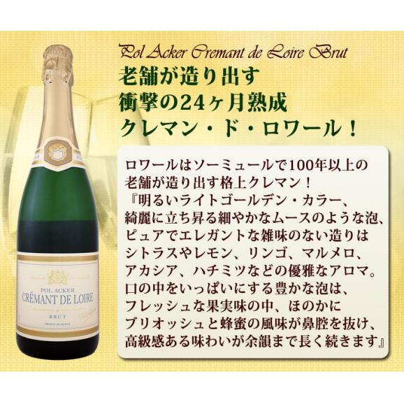 【送料無料】ぜんぶクレマン！フランスの高級瓶内2次発酵の伝統製法！クレマンだけの至福なるスパークリング6本！06