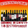 【送料無料】1本あたり700円(税別)！採算度外視の大感謝！厳選赤ワイン12本セット