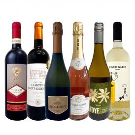 【送料無料】超お得にあれもこれも飲みたい！泡も赤も白も揃った丁度いいお買い得スーパーミックス6本セット！