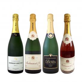  特級グランクリュ入り 1本あたり2500円 税別 厳選された高級辛口シャンパンがこの価格 さらにお得になった豪華絢爛シャンパン4本セット set 