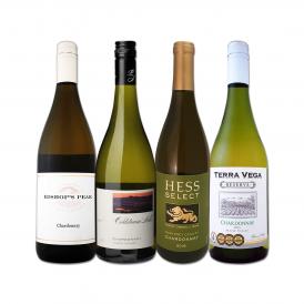  カリフォルニア、オーストラリア Australia 、チリから厳選 新世界の格上シャルドネ chardonnay ４本セット set 