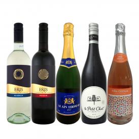  1本796円 税込 お手頃 お買い得 当店人気ワイン wine 5本集結 オススメワイン wine ばかりのお試し赤白泡5本セット set 