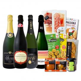  クール便にてお届け シャンパン・カヴァ・ランブルスコ Lambrusco が入った盛りだくさんおつまみ付きセット set 