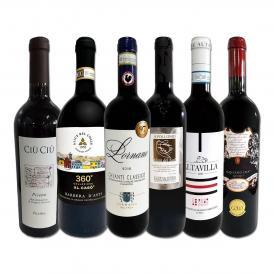  充実感たっぷりのイタリア Italy 赤ワイン wine 6本セット set 