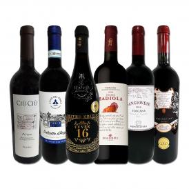  ルカ・マローニ最高満点入り 充実感たっぷりのイタリア Italy 赤ワイン wine 6本セット set 