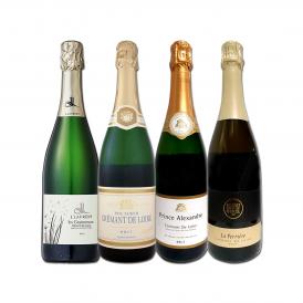  ぜんぶクレマン clement フランス France の高級瓶内2次発酵の伝統製法 クレマン clement だけの至福なるスパークリング sparkling ワイン wine セット set 4