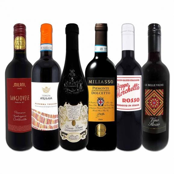 バラエティ豊かな個性を満喫 激旨イタリア Italy 赤ワイン wine 6本セット set 01