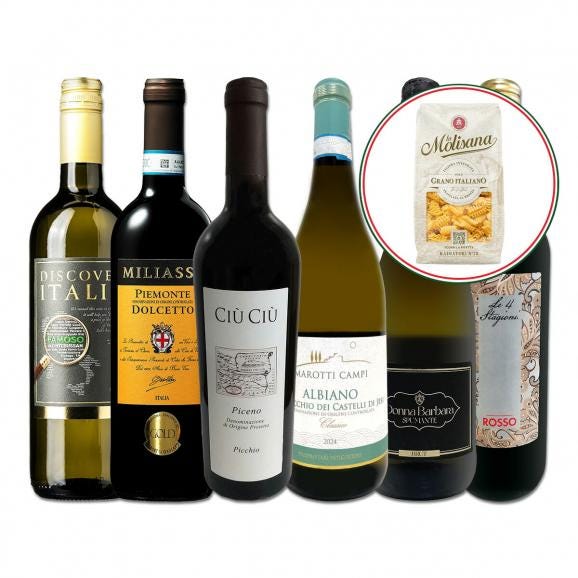  80セット set 限り ショートパスタのおまけ付き バラエティ豊かなイタリア Italy ワイン wine 6本セット set 01