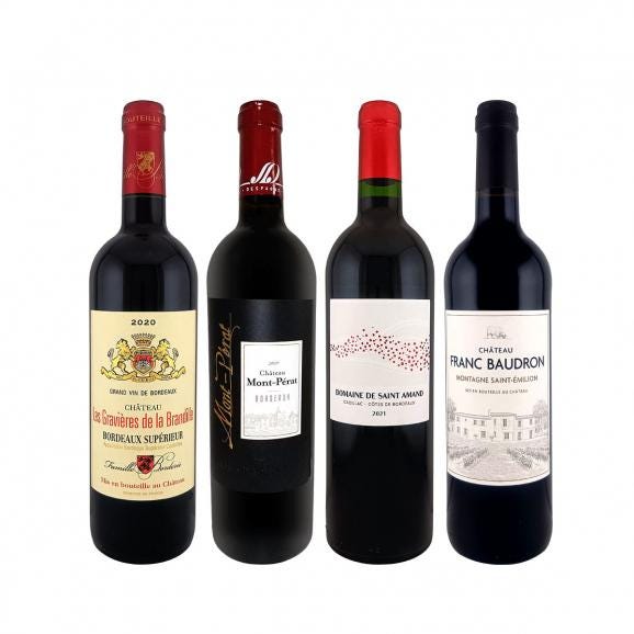  数量限定 モン・ペラと巡るボルドー bordeaux 右岸の注目ワイン wine 4本セット set 01