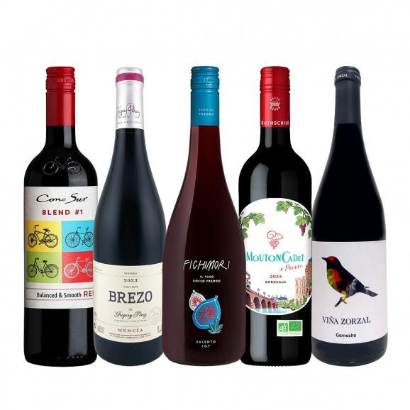 暑い日でも赤が飲みたい 冷蔵庫に入れてこそ美味しい 軽やか赤ワイン wine 5本セット set 01