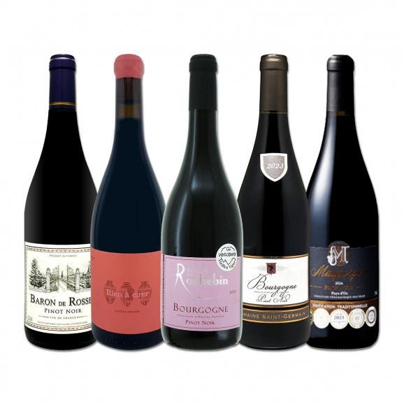  激得ブルゴーニュ bourgogne ＆南仏 フレンチ・ピノ・ノワール5本セット set 01