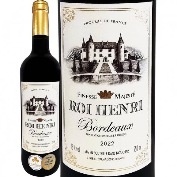 ロワ・アンリ 2022 赤ワイン wine 750ml ALC13% カベルネ・ソーヴィニョン メルロー カベルネ・フラン ボルドー bordeaux フランス France ミディアムボディ01