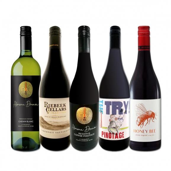  南アフリカ満喫セット set 世界でもっとも美しいワイン wine 産地と呼ばれる南アらしいワイン wine 5本セット set 01