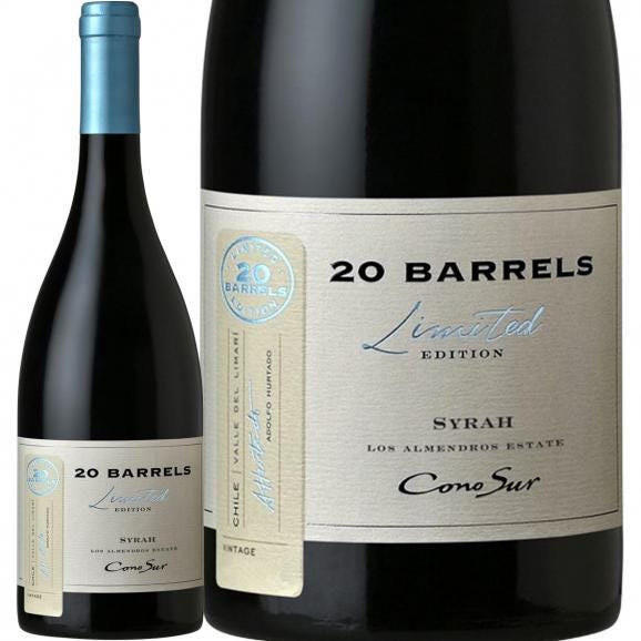 コノスル・20バレル・シラー 2021 チリ 赤ワイン wine 辛口 Cono Sur 95点 リマリ・ヴァレー シラー100% フレンチオーク樽 熟成 樽熟成 フルボディ 濃厚 01