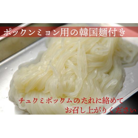 イイダコの辛口コチュジャン炒め・チュクミポックム300gと白菜キムチ250gと韓国麺のセット ピビム麺 ビビン麺 ビビム麺 冷麺 【冷凍便限定】 #804