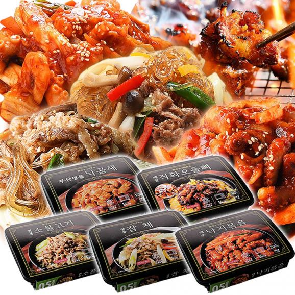 人気の韓国惣菜5種類セット（牛プルコギ、オドルピョ、ナッチポックン、ナッコプセ、チャプチェ） レンジでチンするだけ！ 冷凍便限定 #803