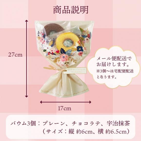 MIYABI'S バウムクーヘン 花束バウム（プレーン、チョコラテ、宇治抹茶） 送料無料 メール便 同梱・ギフト包装・日時指定不可  503505