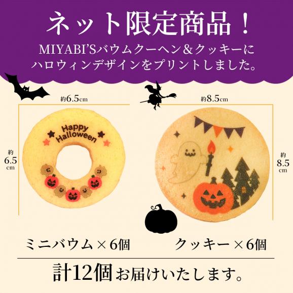 MIYABI'S ハロウィンミニバウムクーヘン＆クッキー12個セット（プレーンミニバウム&times;6、クッキー&times;6）3016 メール便 送料無料 バームクーヘン スイーツ デザート ハロウィーン02