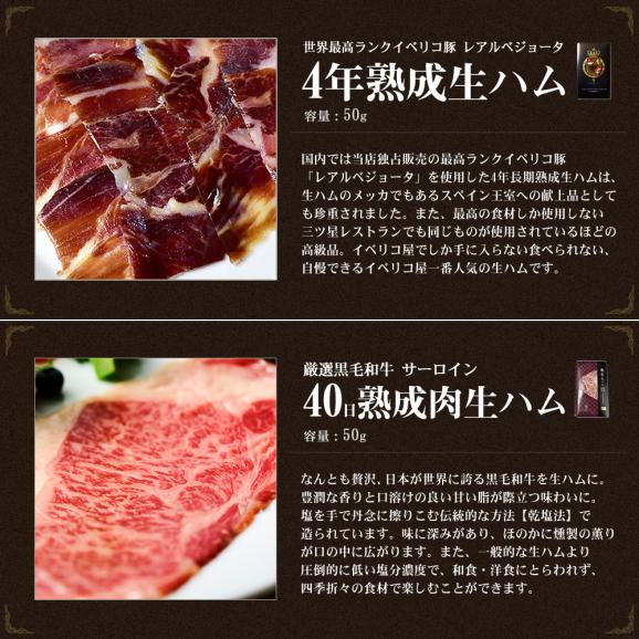 【和牛＆イベリコ豚】 珍味２種 生ハム セット 4年熟成 レアルベジョータ ＆ 霜降り 和牛 生ハム 食べ比べセット 御祝い 内祝 冷凍 送料無料 05