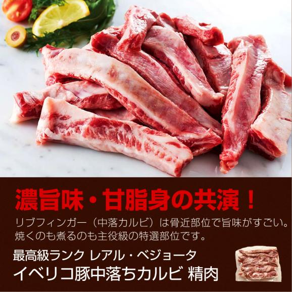 【在庫処分 SALE 半額】イベリコ豚 特上 霜降り カルビ やわらか タン 計1キロ 大特価 レアル・ベジョータ BBQ 冷凍 ※カルビ＆タン 計1kg03