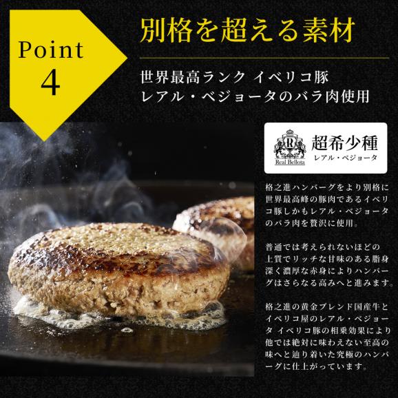【新発売】格之進×イベリコ屋 コラボ 絶品ハンバーグ 6個入り 熟成和牛とイベリコ豚 冷凍 送料無料 肉 ギフト06