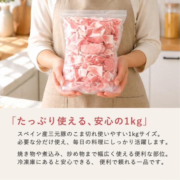 【新生活応援！激得SALE】三元豚 豚肉 小間切れ 1kg 食品 肉 お徳用 冷凍05