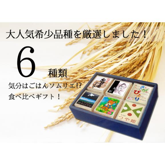 お米ギフト 食べくらべ 3合パック6種 送料無料 (一部地域除く) 食べ比べ 龍の瞳 魚沼 つや姫 さがびより ゆめぴりか 森のくまさん04