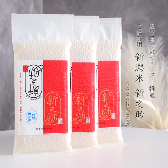 新米 無洗米（乾式） 新潟米 新之助 使い切りパック300g（約2合） ３パック （令和7年産） 【ネコポスお届け】 送料無料【同梱不可商品】03
