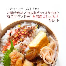 ご飯が美味しくなる！曲げわっぱ弁当箱と特選魚沼産コシヒカリ300gのセット 【 送料無料 （本州のみ）】