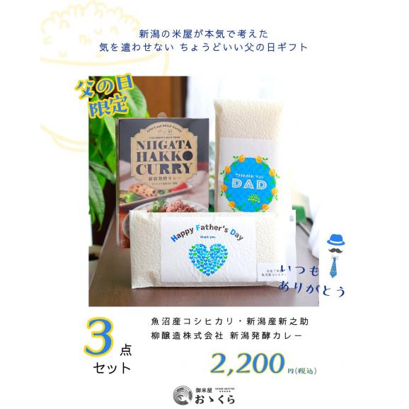 父の日 ギフト 2026【限定】無洗米 魚沼産コシヒカリ&新之助 食べ比べ+新潟発酵カレー|3点セット|本州送料無料|他商品同梱不可02