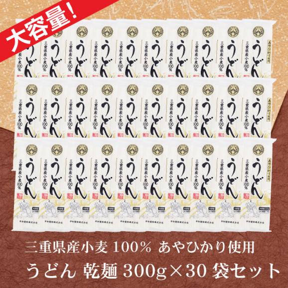 送料無料 うどん 乾麺 300g×30袋 セット 三重県産小麦100% あやひかり 使用 うどん 長期保存 食品 大容量 大量05