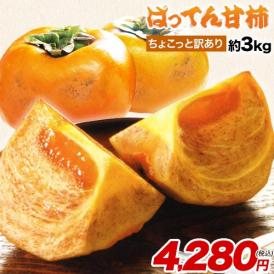 【送料無料】熊本県産  ちょこっと 訳あり ばってん甘柿（種なし）約3kg (16玉)  2L 柿 渋柿 甘柿 秋の味覚 かき フルーツ 果物　大容量 おうちカフェ 刀根柿 平核無柿 樹上脱渋 