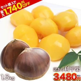 【セット購入で最大1,740円OFF】 熊本県産 訳あり 利平栗 1.5kg 送料無料 【希少品種】栗 2L〜Lサイズ 生栗 モンブラン 幻の栗 りへいくり 栗ご飯 渋皮煮 高級 和栗 クール便 秋 