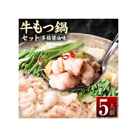 【最大2000円OFFクーポン配布中！】 もつ鍋 本格醤油味 5人前 送料無料 国産 牛 もつ 500g ちゃんぽん麺 付き 醤油 ちゃんぽん 冷凍 博多 福岡 【1-5営業以内発送予定(土日祝除)】01