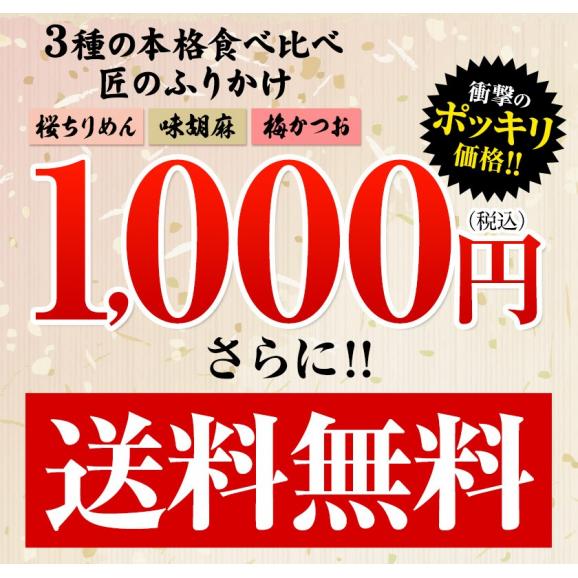 3種本格食べ比べ 匠のふりかけ ふりかけ お弁当 おにぎり お茶漬け にも使える 和風 和食《3-7営業日以内に出荷予定（土日祝日除く）》05