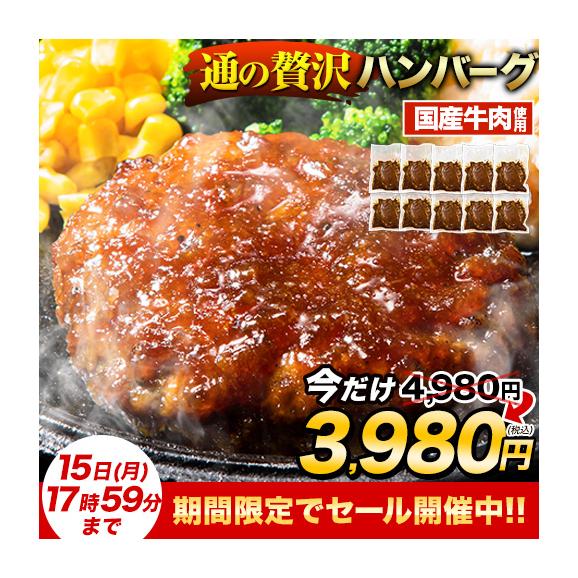 今だけ1000円OFF 国産 ハンバーグ 10個×150g 贅沢ハンバーグ 簡単 調理