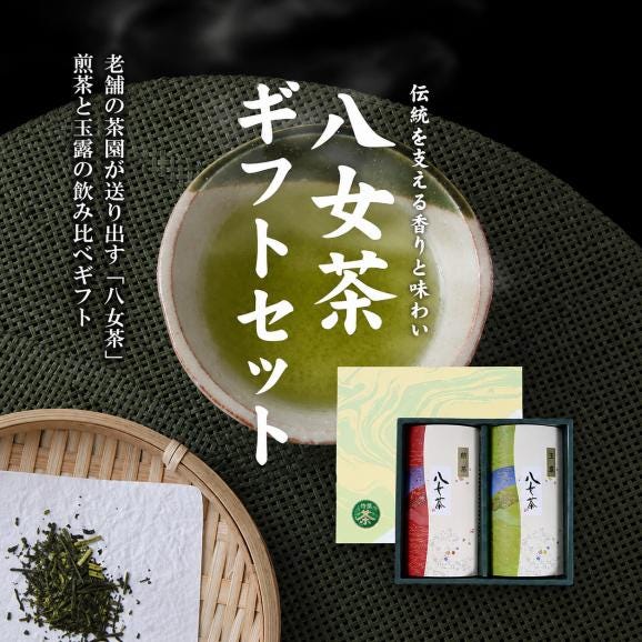 【八女茶 ギフトセット】煎茶 玉露 80g&times;2袋 飲み比べ 送料無料 九州 福岡県 八女 産 煎茶 日本茶 水出し 冷茶 伝統熊本 《1-5営業日以内に発送予定(土日祝除く)》熊本02