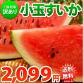 スイカ 送料無料 小玉すいか 熊本県産 ご自宅用 訳あり 計約2.3kg~2.5kg 2玉 サイズ不揃い